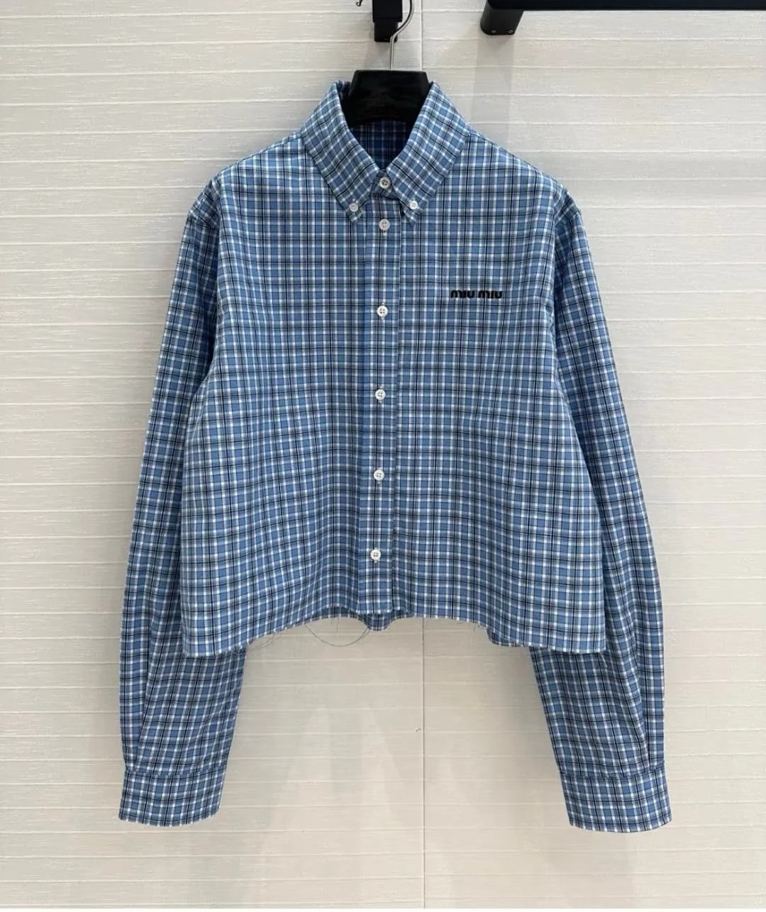 MIU Light Blue Plaid Shirt