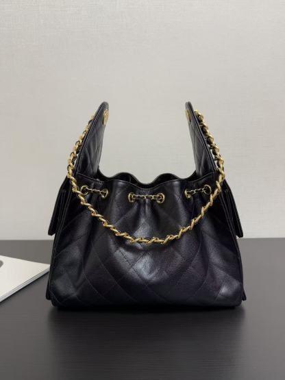 CC26SS Mini Caviar Drawstring Bucket Bag