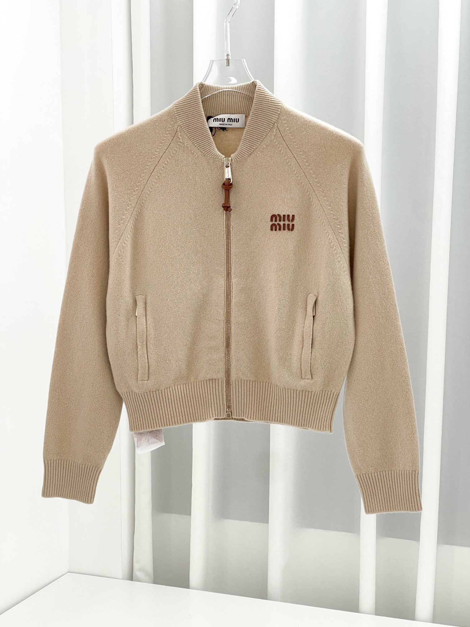 MM Knitted baseball zipper cardigan