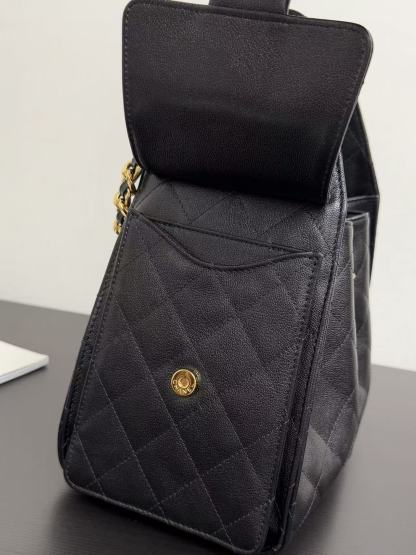 CC26SS Mini Caviar Drawstring Bucket Bag