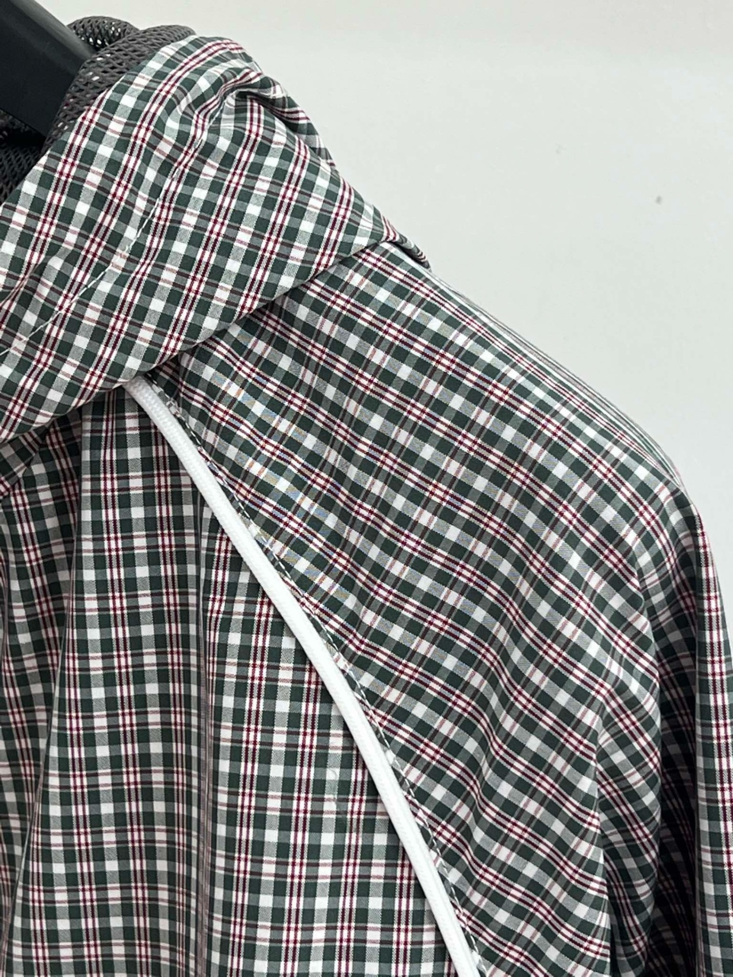 MM 2025SS Plaid hooded zipper windbreaker jacket