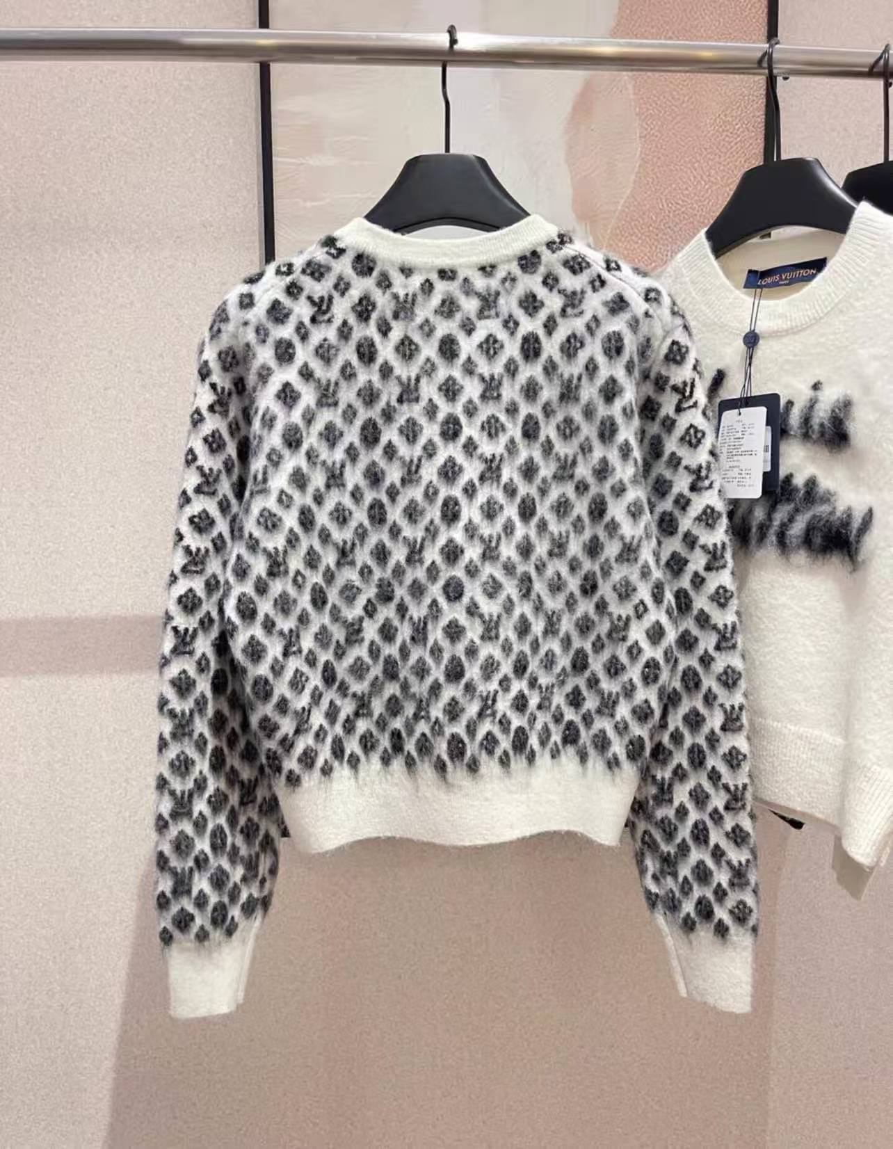 1V 25SS Full printed logo mohair cardigan