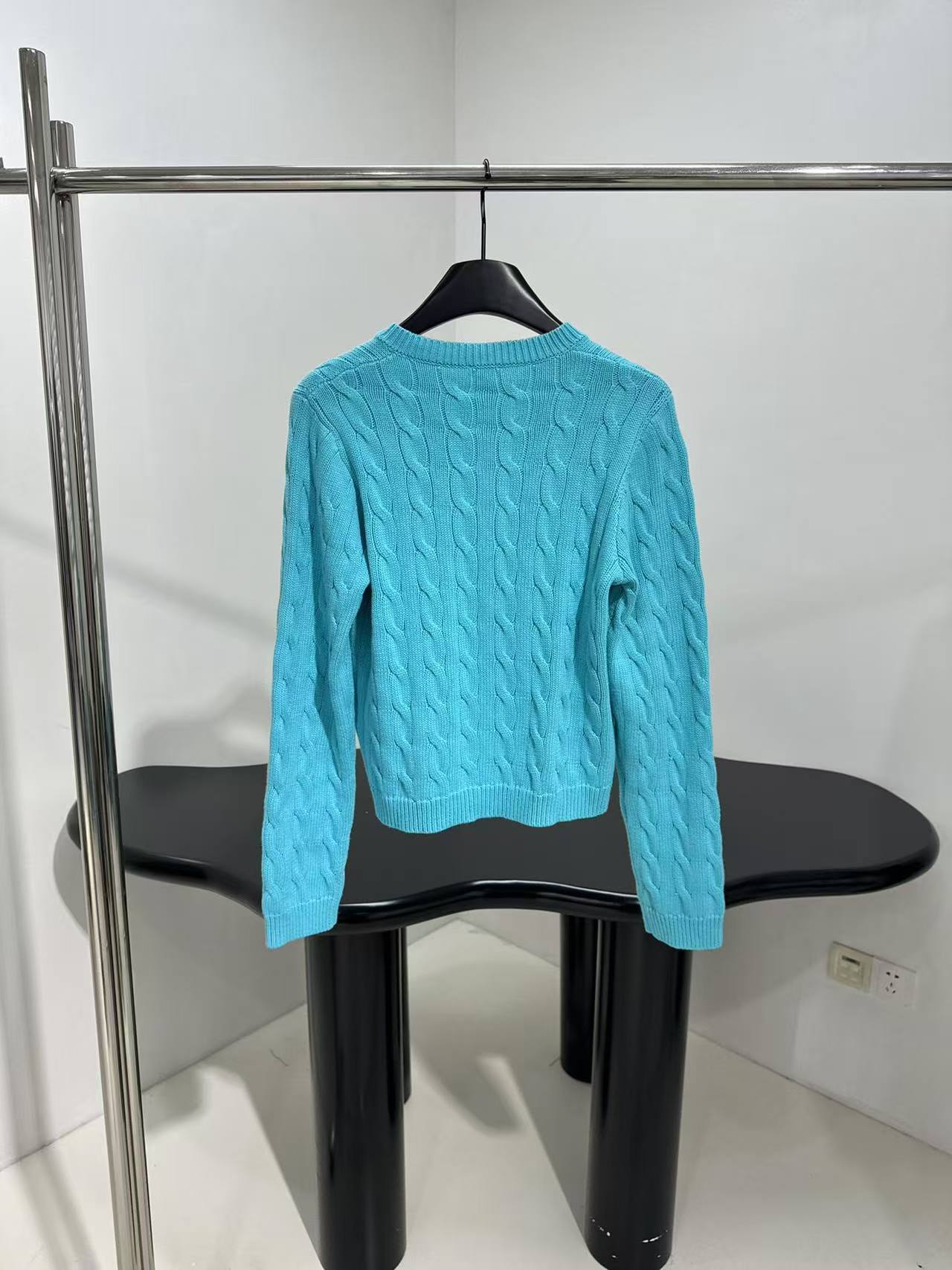 LEW 25SS Embroidered Fried Dough Twists knit cardigan