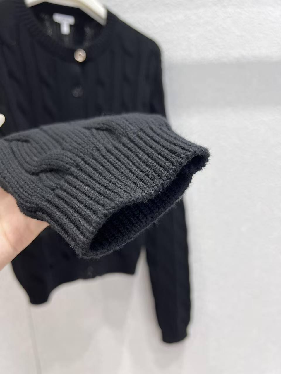 LEW 25SS Embroidered Fried Dough Twists knit cardigan