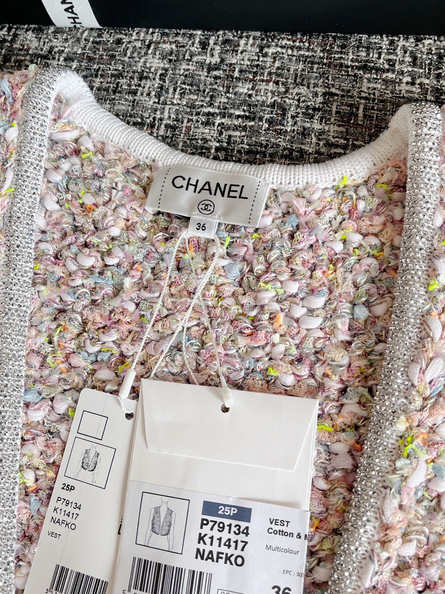 CC 25SS Woven rhinestone wrapped skirt