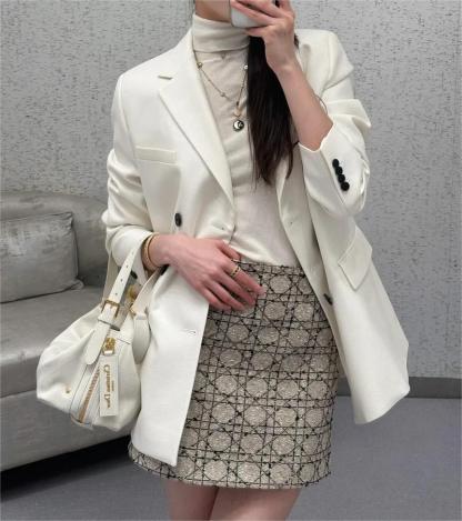 DIO Knitted Rattan Plaid Temperament Half-body Skirt