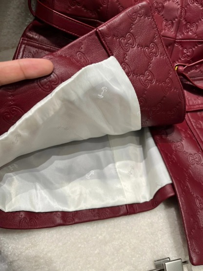 CUC Sheepskin Embossed Motorcycle Leather Jacket