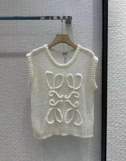 LOUIS VUIT jacquard cut-out knit sweater