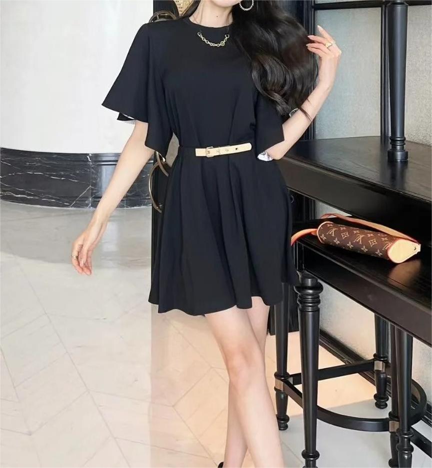 LU25SS Irregular Ruffle Dress