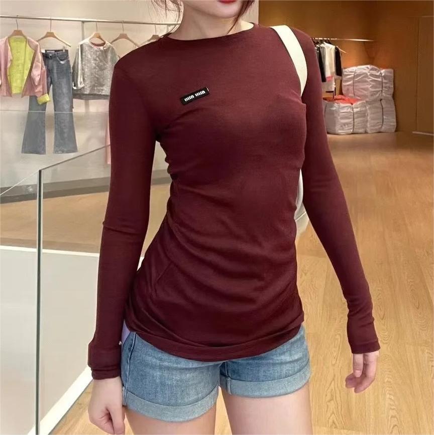 MIU25SS Lightweight Long Knitted Bottom Shirt