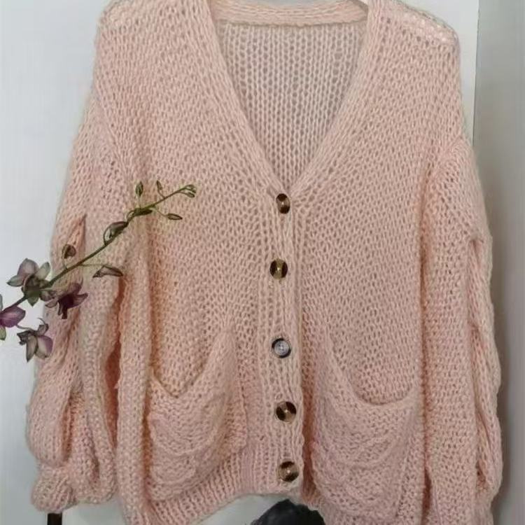 LEW Hollow-out knitted cardigan