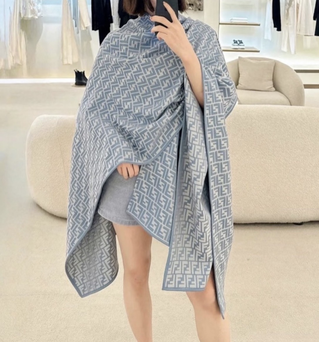 FEN 25SS Full printed tricolor shawl