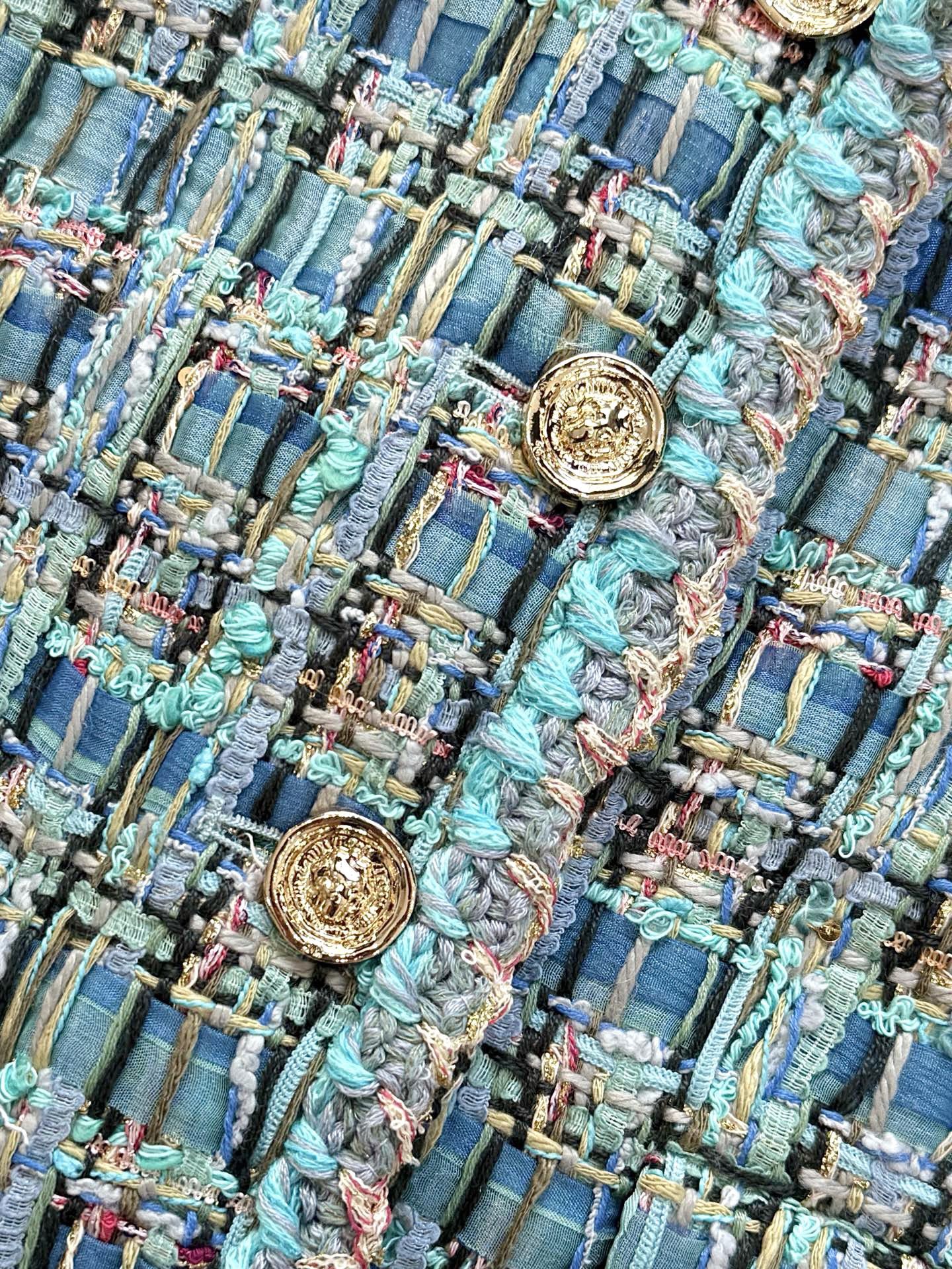 CC 25SS Peacock blue woven short jacket