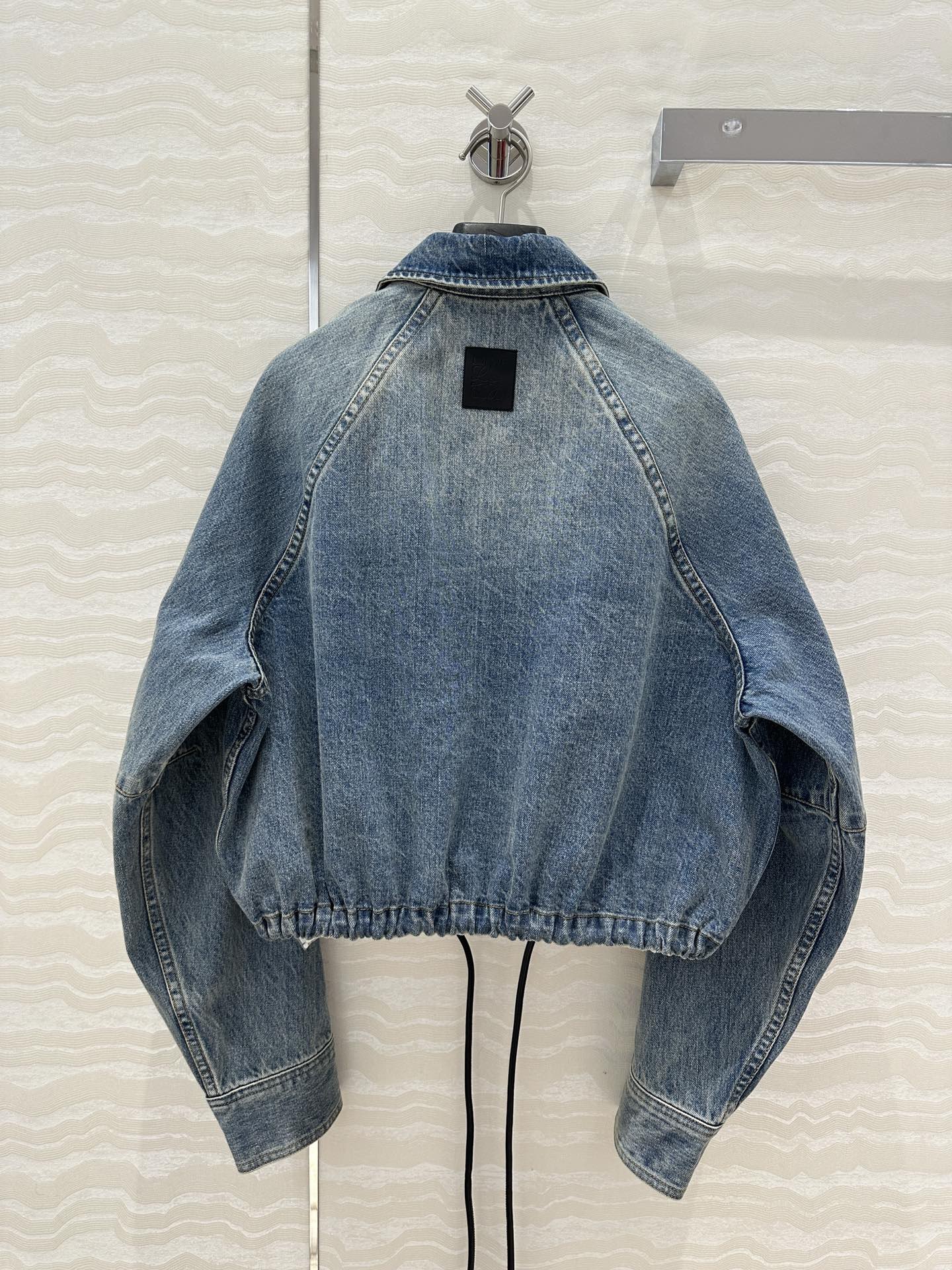 LEW 2025SS Bottom drawstring balloon denim jacket