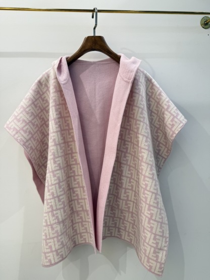 FEN 2025SS Hooded double-sided cashmere cape