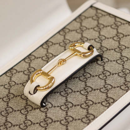 Horsebit 1955 shoulder bag GG Supreme/White