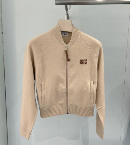 MM Knitted baseball zipper cardigan