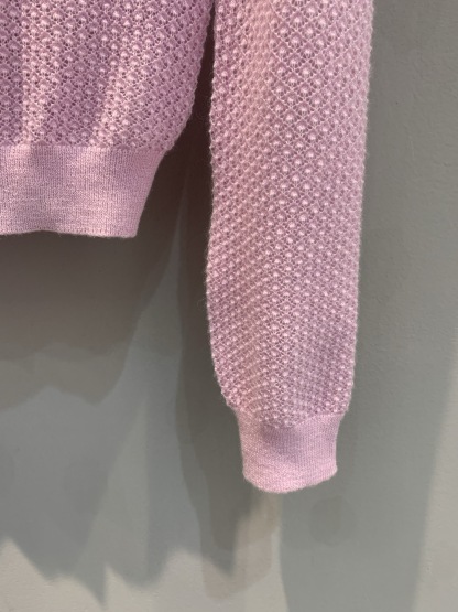 MM 2025SS Pink knitted hollow cardigan
