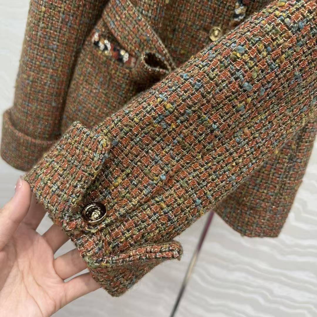 CC 25SS Vintage lace up tweed jacket
