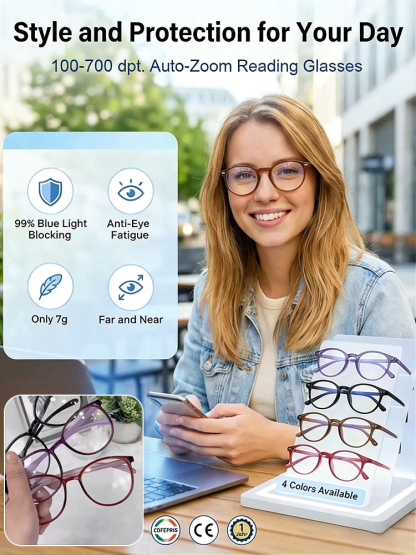 Anti-blue light anti-fatigue youthful far and near dual-use high-grade glasses