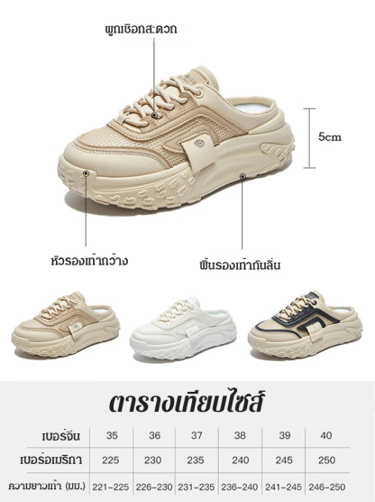 รองเท้าแบบกลวงระบายอากาศได้