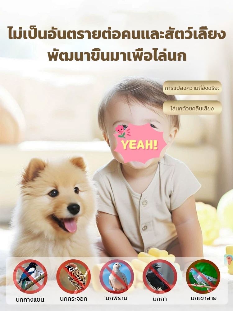 【บอกลาการทำความสะอาดขี้นกบนระเบียง】 เครื่องไล่นกสำหรับสวนหลังบ้าน