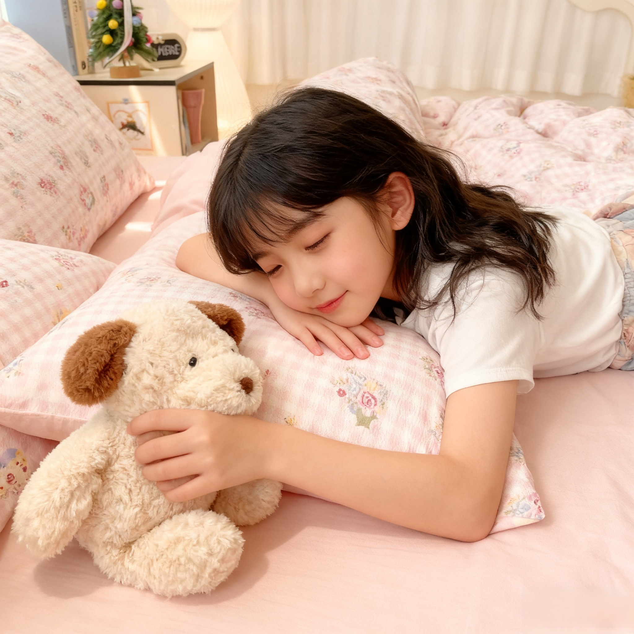 【✨ซักเครื่องได้และสีไม่ตก】ชุดเครื่องนอน 4 ชิ้นลายการ์ตูนสุดน่ารัก