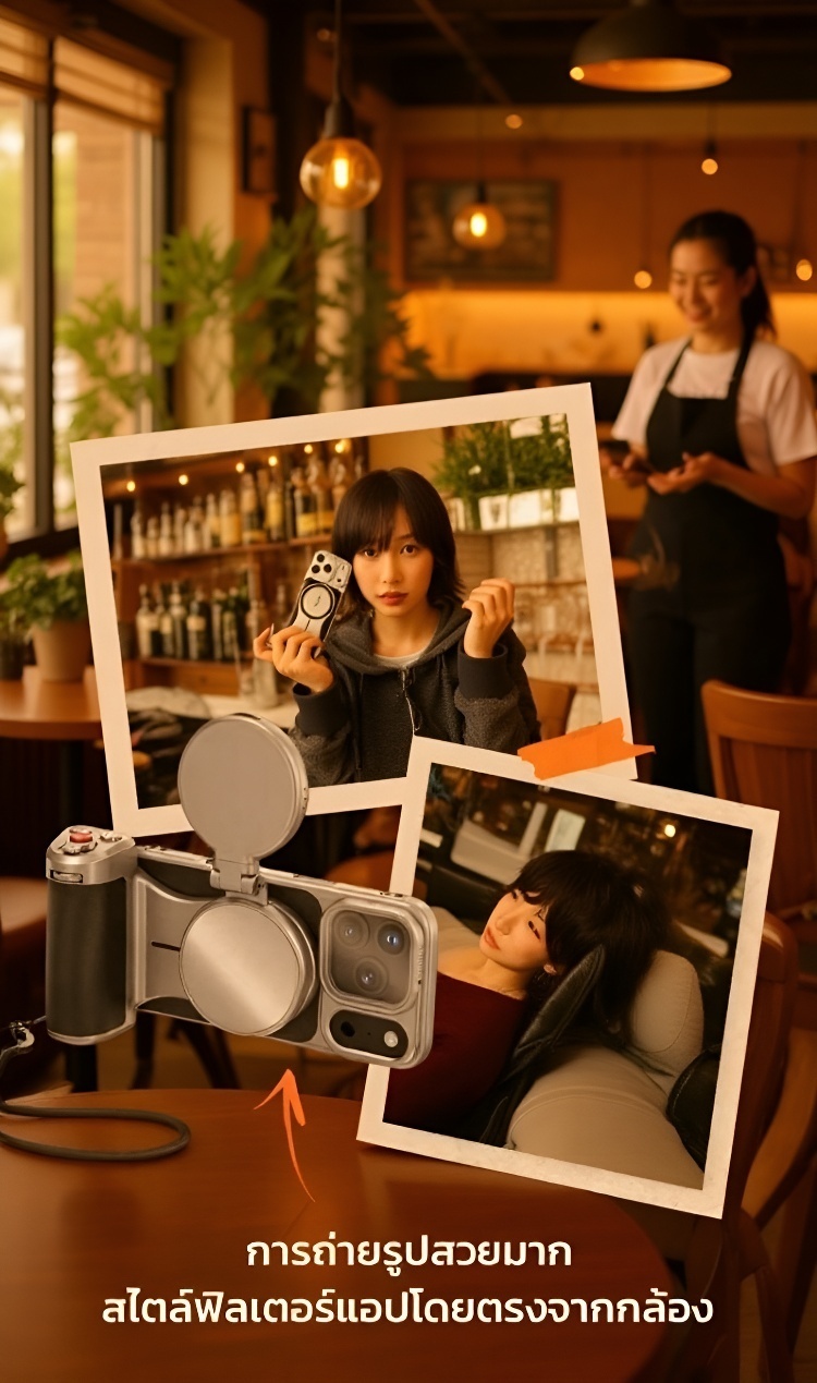 แถมไฟเสริม ที่จับกล้องแม่เหล็กสำหรับมือถือพร้อมซูมไร้ขีดจำกัด