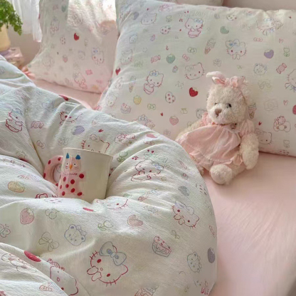 【✨ซักเครื่องได้และสีไม่ตก】ชุดเครื่องนอน 4 ชิ้นลายการ์ตูนสุดน่ารัก