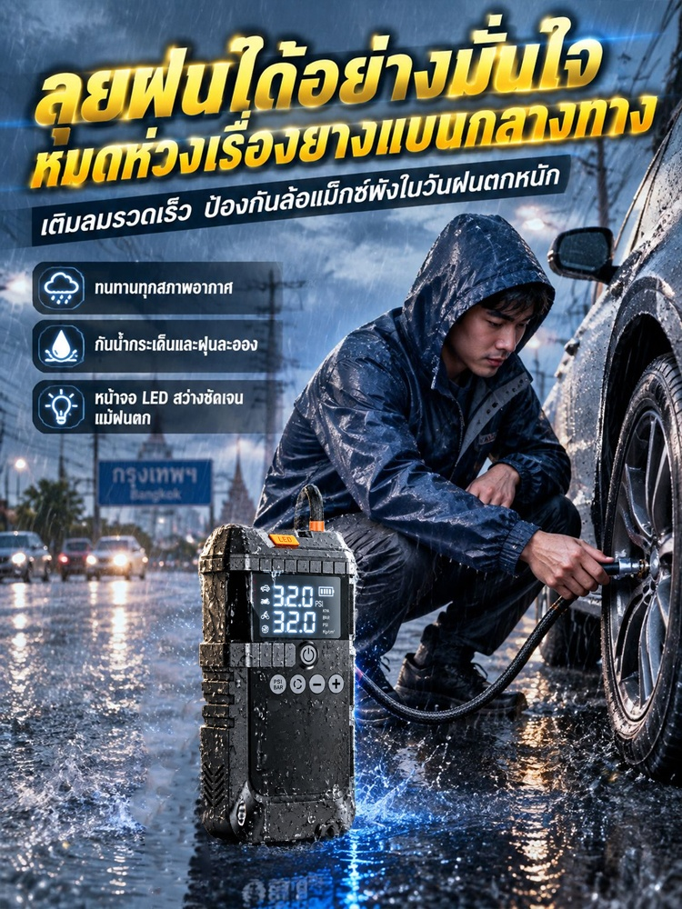 สี่ในหนึ่งปั๊มลมฉุกเฉินอัจฉริยะ