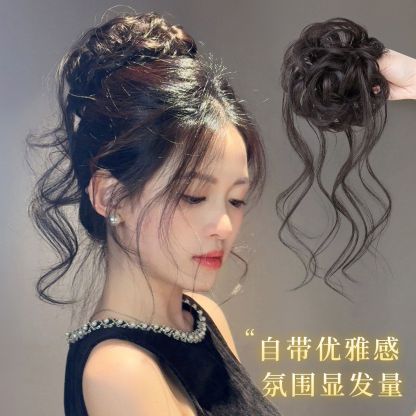 花苞丸子頭假髮圈