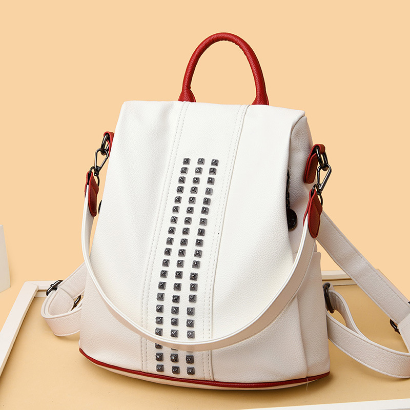 鉚釘防盜雙肩包