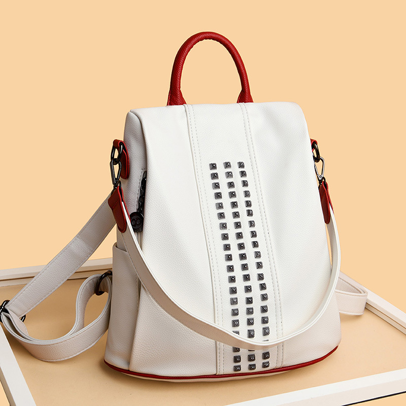 鉚釘防盜雙肩包