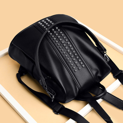 鉚釘防盜雙肩包