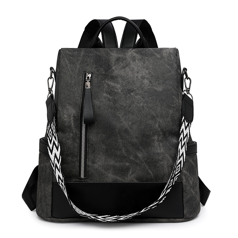Versatile soft leather anti-theft backpack