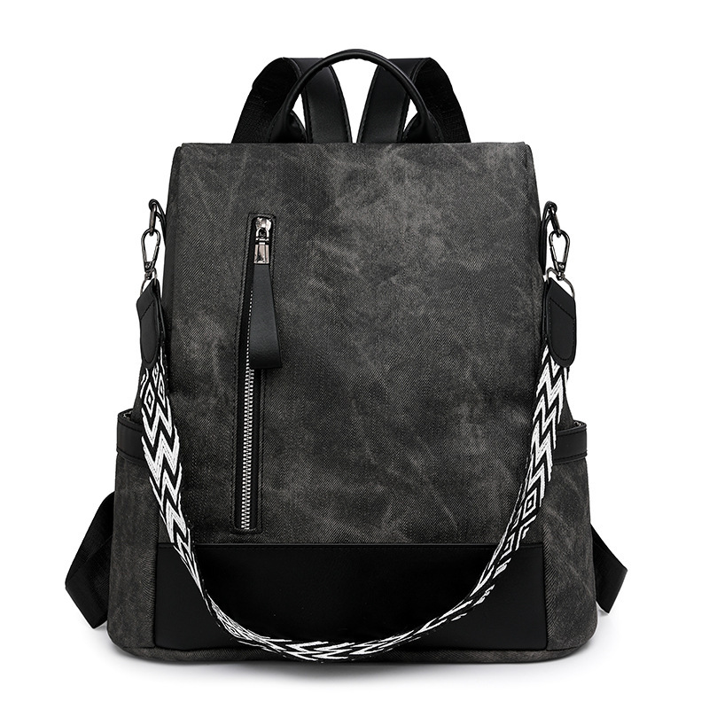 Versatile soft leather anti-theft backpack