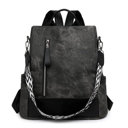 Versatile soft leather anti-theft backpack