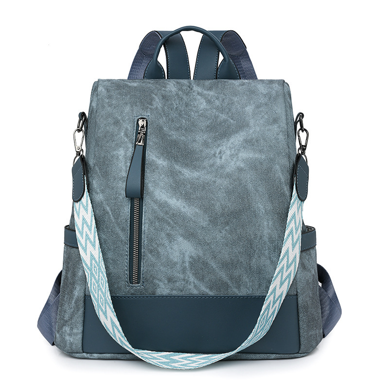 Versatile soft leather anti-theft backpack