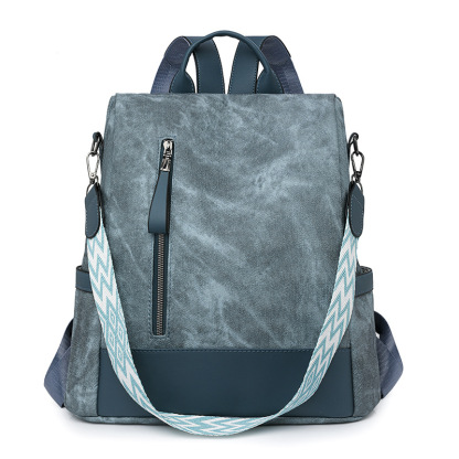 Versatile soft leather anti-theft backpack