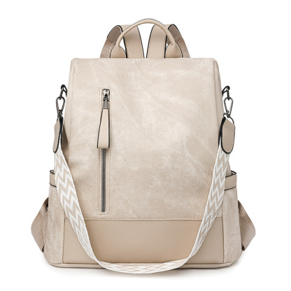 Versatile soft leather anti-theft backpack