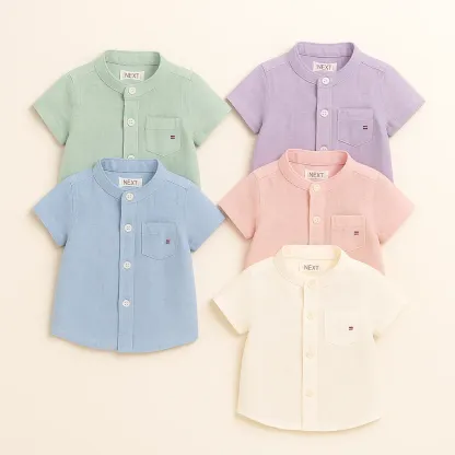 Boys / Girls Linen Cotton Shirts High Quality Shirts Kids ( Pack of 5 )
