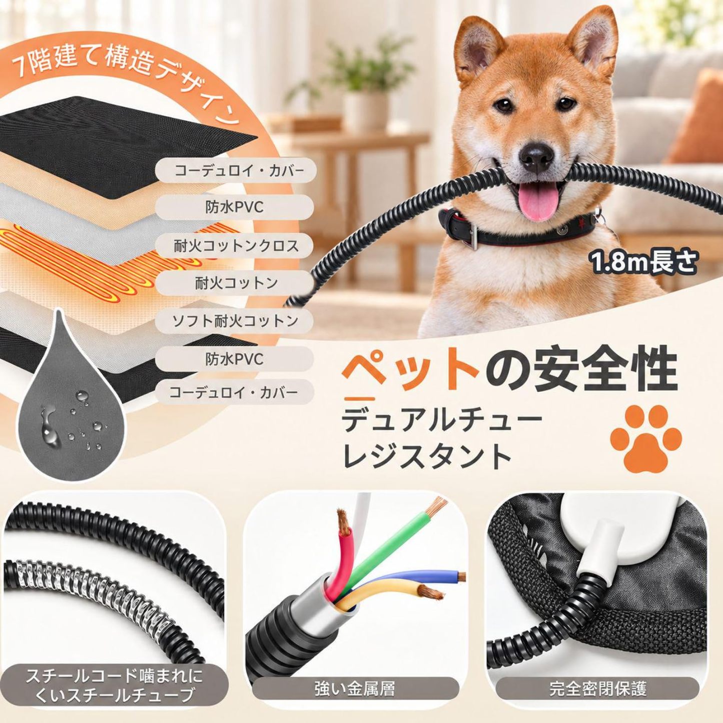 ペット用ホットカーペット【独自開発コントローラー・AI恒温センサー搭載・ペット専門家監修】45×45cm 小型犬・猫 ペットヒーター 30～60℃・1℃単位温度調節 14段階タイマー（1～12時間・1時間刻み/24時間/常時オン）自動電源オフ＆省エネ設計 前回設定記憶 恒温機能 PSE認証済み 過熱保護 防水 噛み防止 金属スパイラル管保護 カバー2枚洗濯可能 暖房器具 寒さ対策 日本語説明書