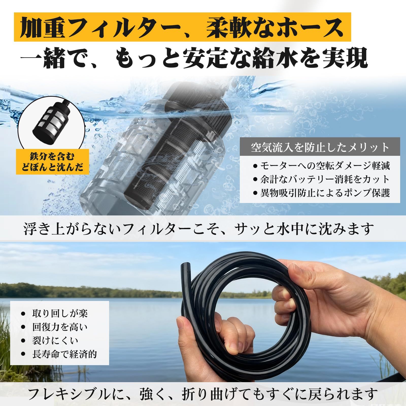 高圧洗浄機 【業界初・最軽量540g・8.5MPa・5m柔軟ホース】ミニ高圧洗浄機 充電式 コードレス 加重フィルター コンパクト バッテリー2個 30000mAh 残量表示 PSE認証済み 水道接続不要 多機能6in1ノズル ペットボトル使用可能 マキタ互換バッテリー 小型自吸式 低騒音 女性や高齢者も片手で使える 収納ケース付き 洗車/園芸用品/玄関/ベランダ/キャンプ/年末大掃除 家庭用