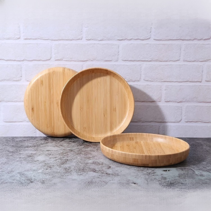 ชุดจานไม้ไผ่ทรงกลม