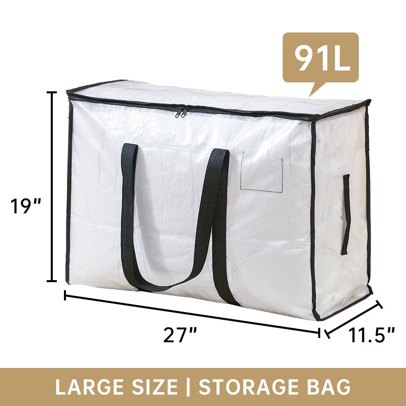 Oversized Moving Bags with Reinforced Handles Heavy-Duty Storage Tote for Blanket Bedding Clear Clot