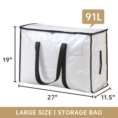 Oversized Moving Bags with Reinforced Handles Heavy-Duty Storage Tote for Blanket Bedding Clear Clot