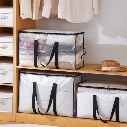Oversized Moving Bags with Reinforced Handles Heavy-Duty Storage Tote for Blanket Bedding Clear Clot