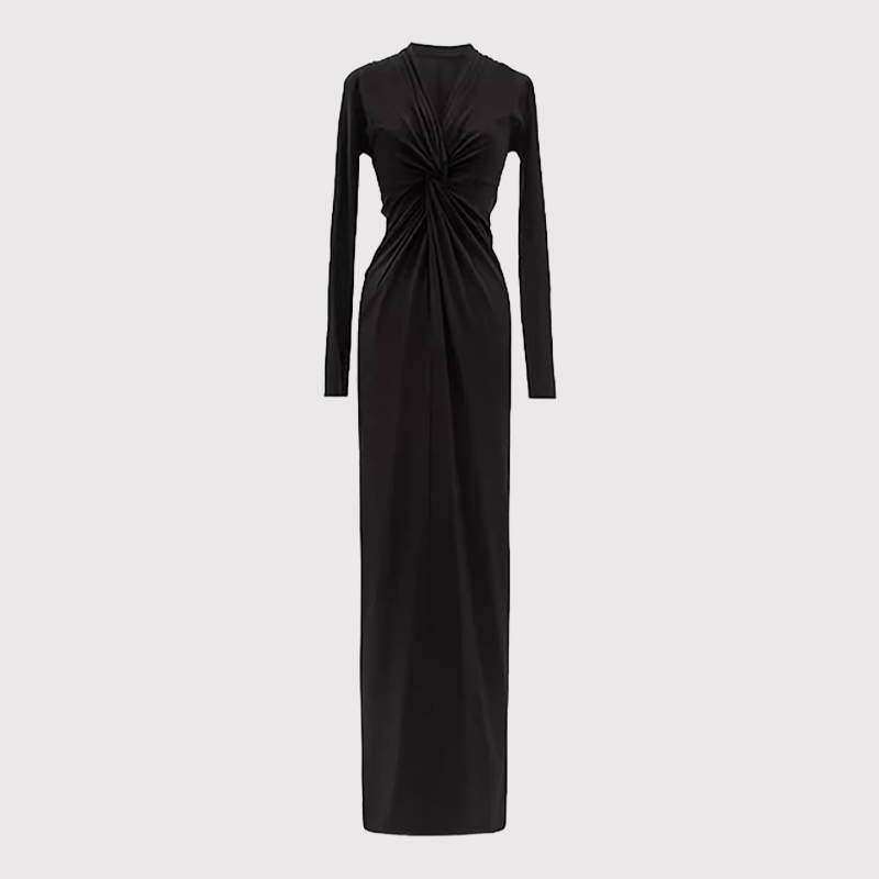 👗ชุดเดรสคอวีแขนยาวสุดเก๋ที่เปี่ยมไปด้วยความสง่างามและความทันสมัย พร้อมทั้งนุ่มนวลต่อผิว