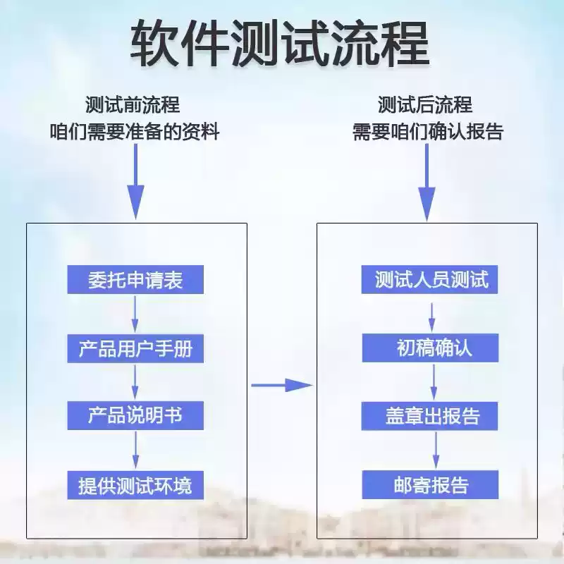 Software product registration testing, acceptance testing, functional testing, performance testing, vulnerability scanning, and code auditing.