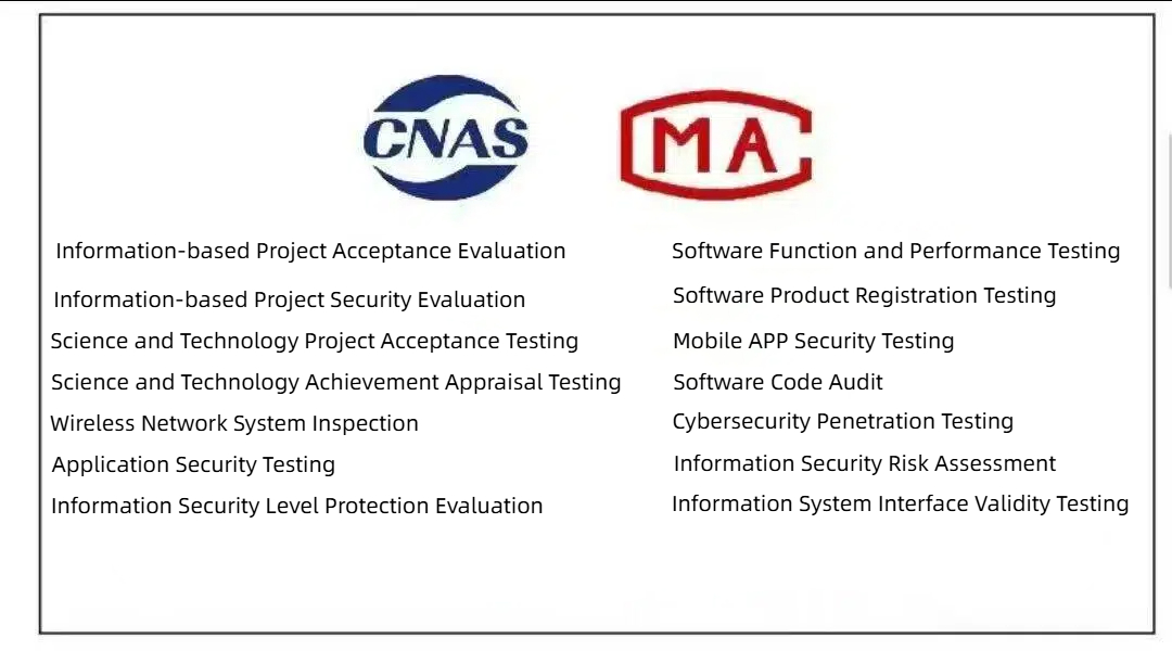 Software product registration testing, acceptance testing, functional testing, performance testing, vulnerability scanning, and code auditing.